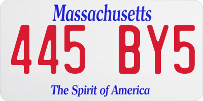 MA license plate 445BY5