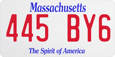 MA license plate 445BY6