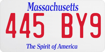 MA license plate 445BY9