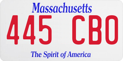 MA license plate 445CB0