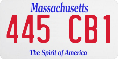 MA license plate 445CB1