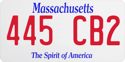MA license plate 445CB2
