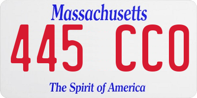 MA license plate 445CC0