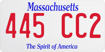 MA license plate 445CC2