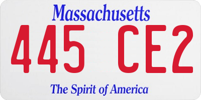 MA license plate 445CE2