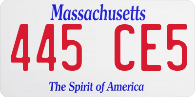MA license plate 445CE5