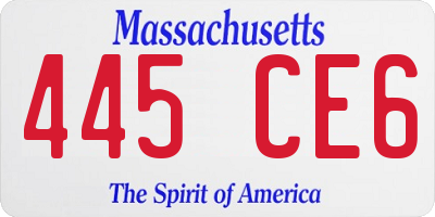 MA license plate 445CE6