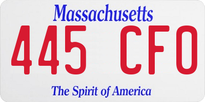 MA license plate 445CF0