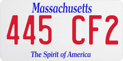 MA license plate 445CF2