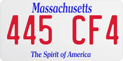 MA license plate 445CF4