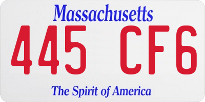 MA license plate 445CF6