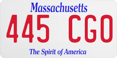 MA license plate 445CG0