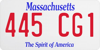 MA license plate 445CG1
