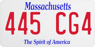 MA license plate 445CG4