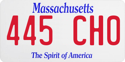 MA license plate 445CH0