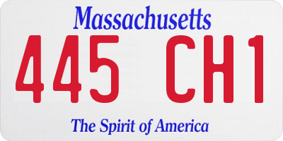MA license plate 445CH1