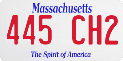 MA license plate 445CH2