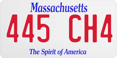 MA license plate 445CH4