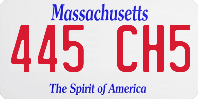 MA license plate 445CH5