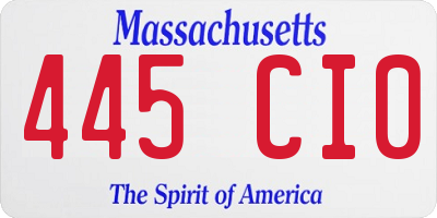 MA license plate 445CI0