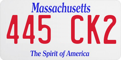 MA license plate 445CK2
