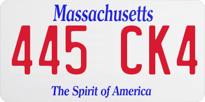 MA license plate 445CK4