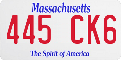 MA license plate 445CK6