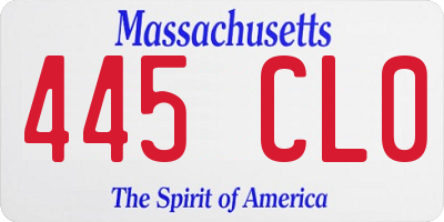 MA license plate 445CL0