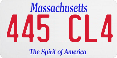 MA license plate 445CL4
