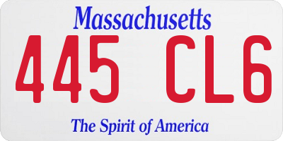 MA license plate 445CL6