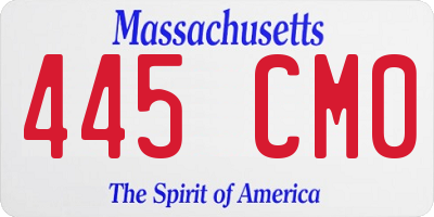 MA license plate 445CM0