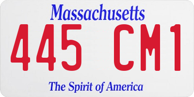 MA license plate 445CM1
