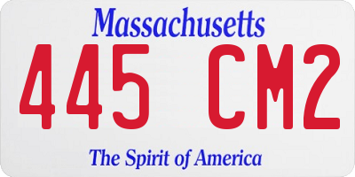 MA license plate 445CM2