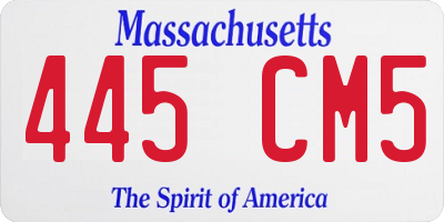 MA license plate 445CM5
