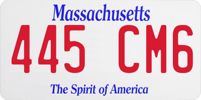 MA license plate 445CM6