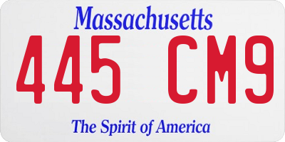 MA license plate 445CM9