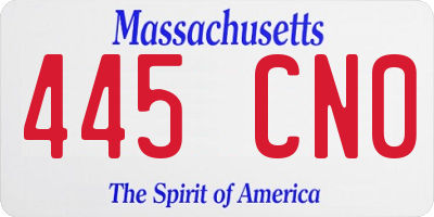 MA license plate 445CN0