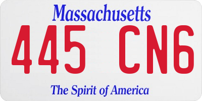 MA license plate 445CN6