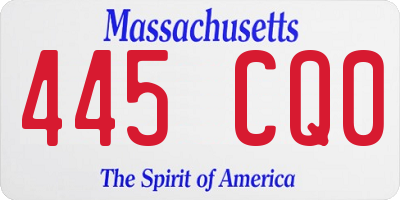 MA license plate 445CQ0