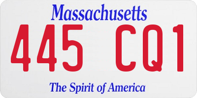 MA license plate 445CQ1