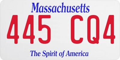 MA license plate 445CQ4