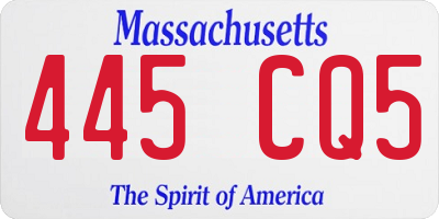 MA license plate 445CQ5