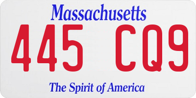 MA license plate 445CQ9