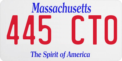 MA license plate 445CT0