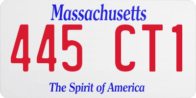 MA license plate 445CT1