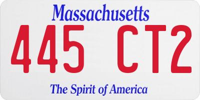 MA license plate 445CT2