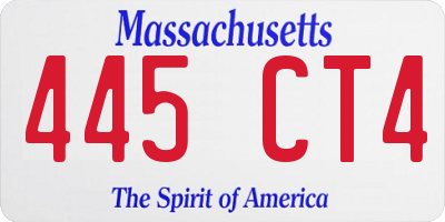 MA license plate 445CT4