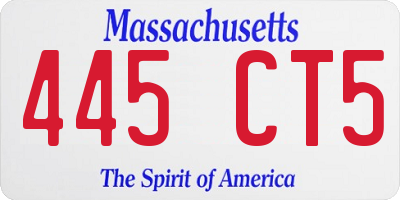 MA license plate 445CT5