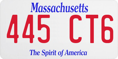 MA license plate 445CT6