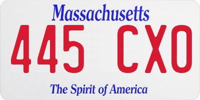 MA license plate 445CX0